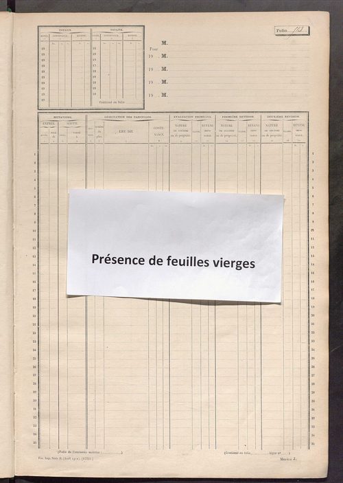 Matrice des propriétés non bâties, fol. 499 à 1090.