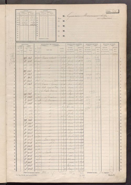 Matrice des propriétés non bâties, fol. 499 à 1090.