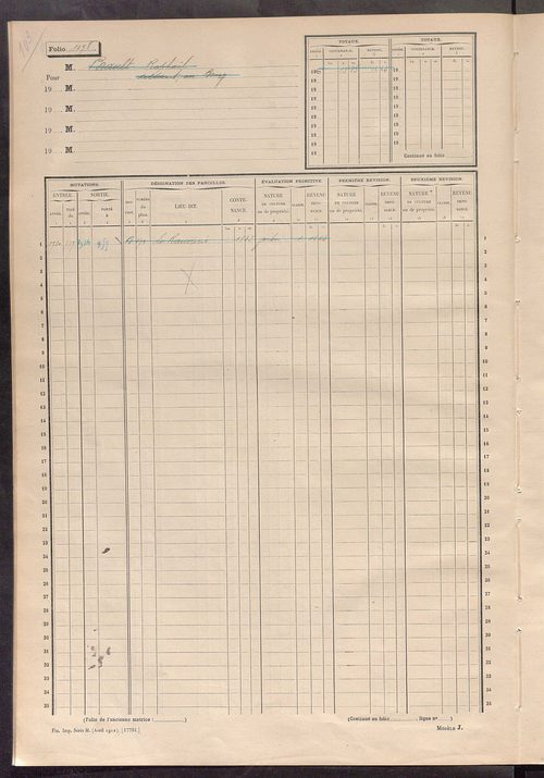 Matrice des propriétés non bâties, fol. 1091 à 1249.