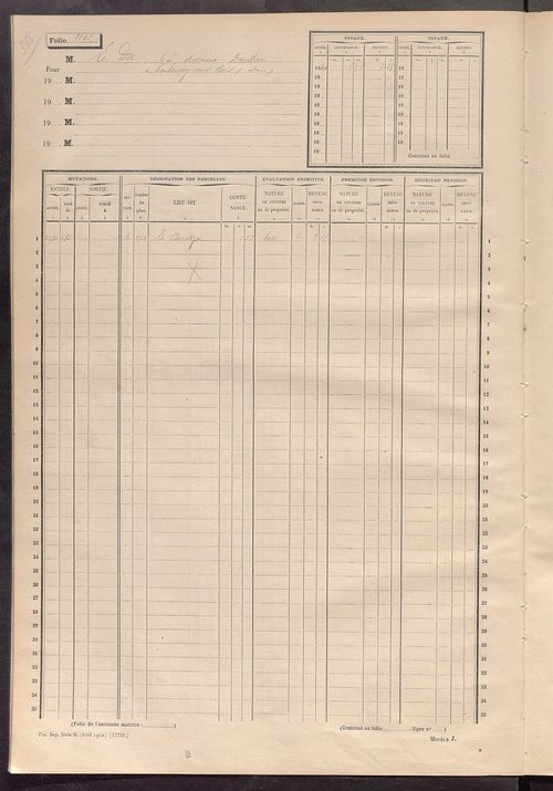 Matrice des propriétés non bâties, fol. 1091 à 1249.