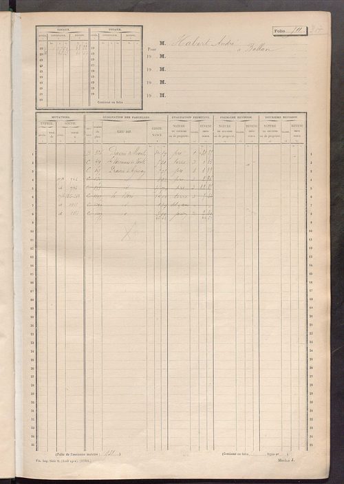 Matrice des propriétés non bâties, fol. 499 à 1090.