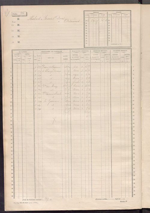 Matrice des propriétés non bâties, fol. 499 à 1090.