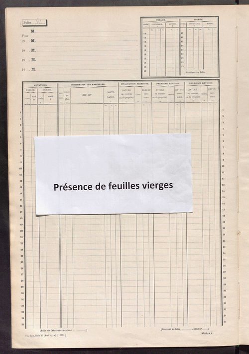 Matrice des propriétés non bâties, fol. 499 à 1090.