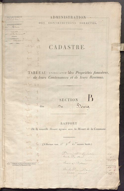 Etats de sections.