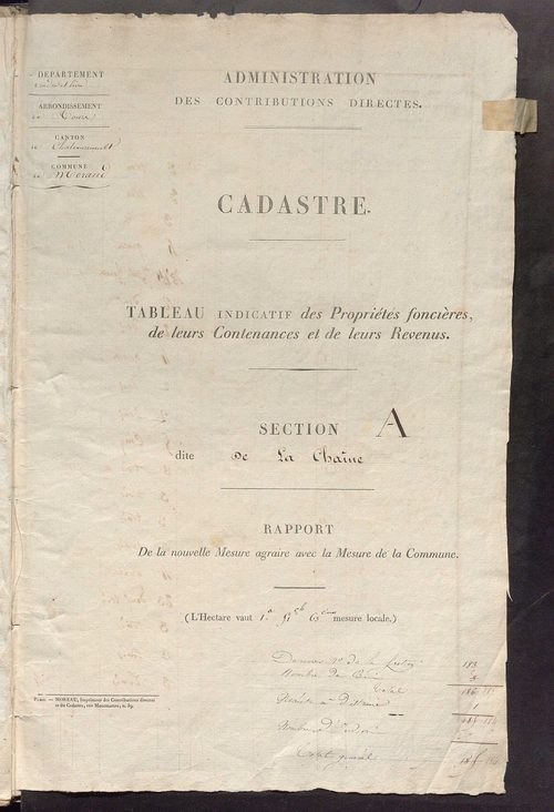 Etats de sections.