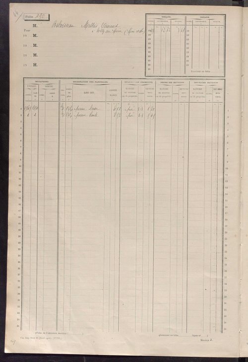 Matrice des propriétés non bâties, fol. 489 à 1088.