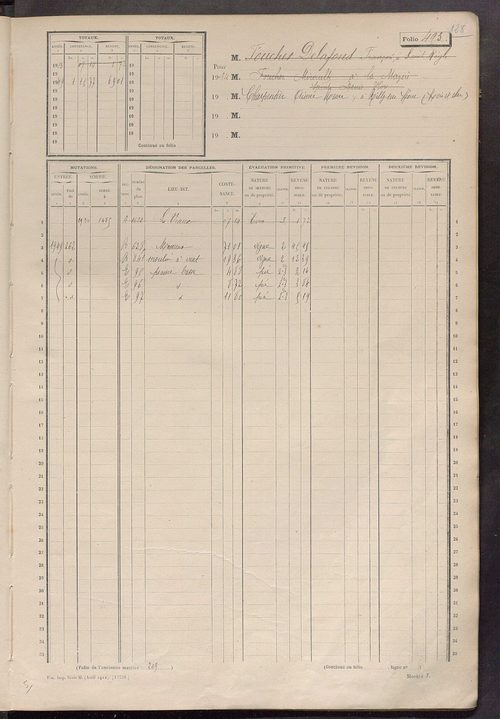 Matrice des propriétés non bâties, fol. 489 à 1088.
