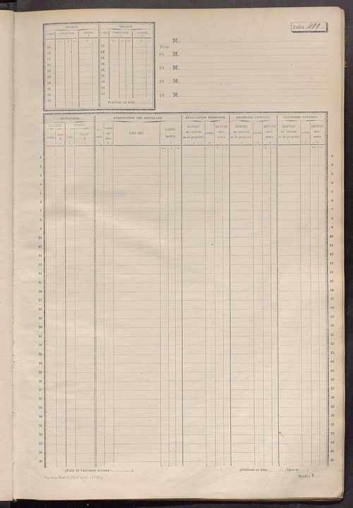 Matrice des propriétés non bâties, fol. 489 à 1088.
