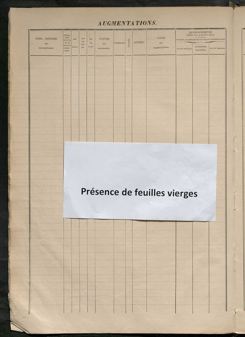 Augmentations et diminutions, 1906-1914 ; matrice des propriétés foncières, fol. 1457 à 2056 ; table alphabétique des propriétaires.