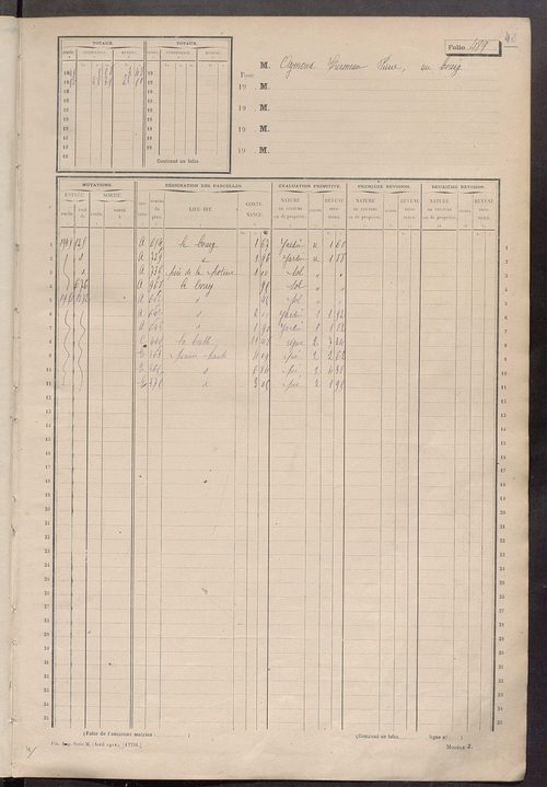 Matrice des propriétés non bâties, fol. 489 à 1088.