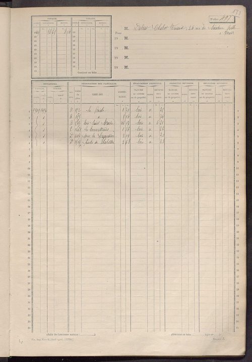Matrice des propriétés non bâties, fol. 489 à 1088.