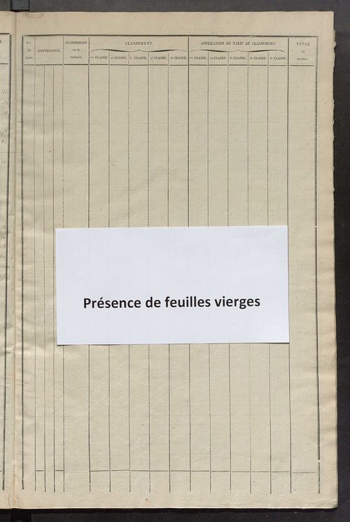 Relevé des numéros de propriétés non bâties de même nature ; relevé des propriétés bâties ; récapitulation de la contenance et du revenu imposables des propriétés.