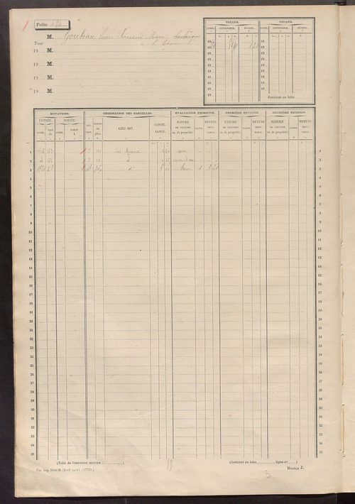 Matrice des propriétés non bâties, fol. 489 à 688.