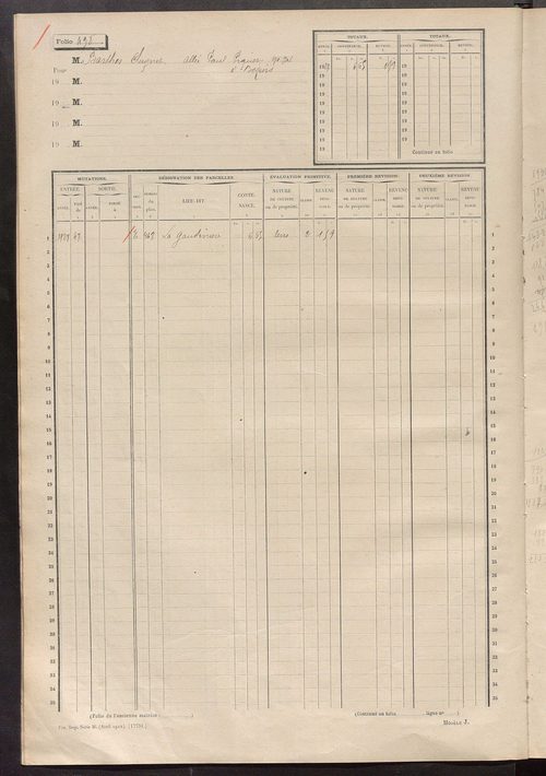 Matrice des propriétés non bâties, fol. 489 à 688.