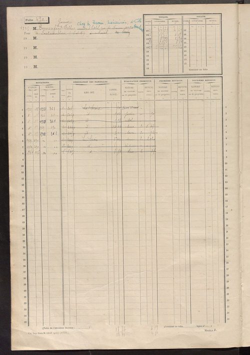 Matrice des propriétés non bâties, fol. 489 à 688.