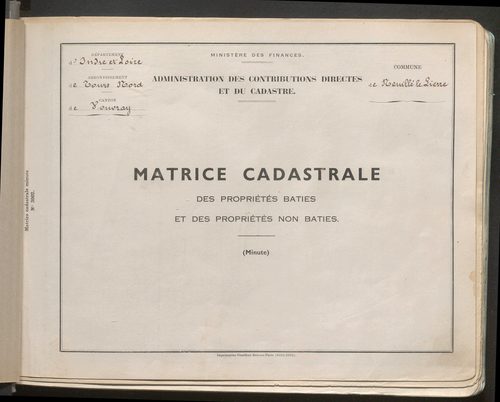 Table des comptes de la matrice. Comptes actifs personnes morales et A - G.
