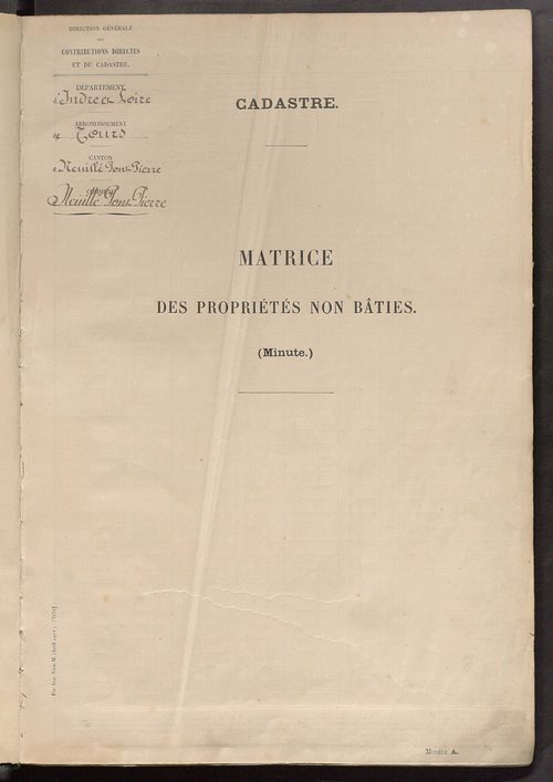 Tableau présentant les augmentations et les diminutions survenues dans la matière imposable ; récapitulation ; table alphabétique des propriétaires ; matrice des propriétés non bâties, fol. 1 à 500.