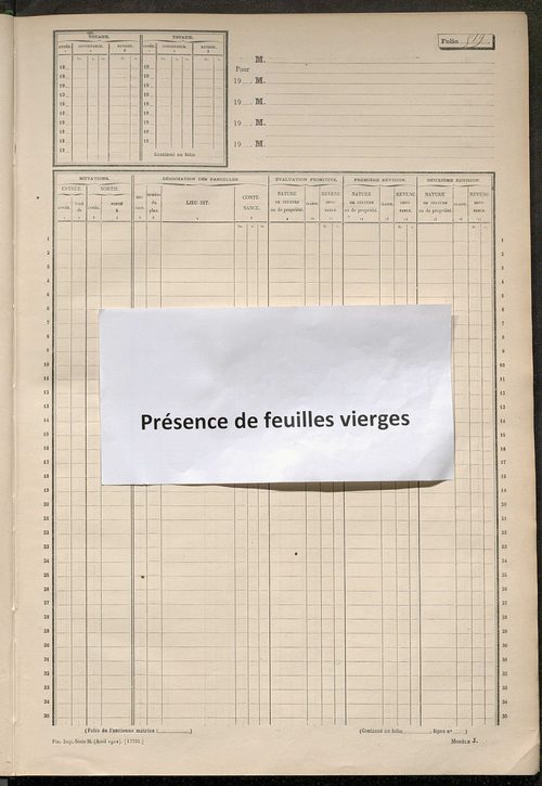 Matrice des propriétés non bâties, fol. 499 à 780.