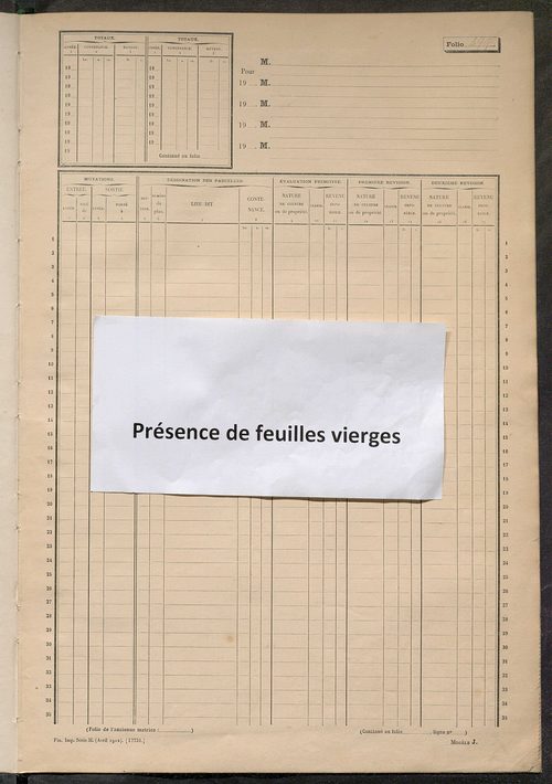 Matrice des propriétés non bâties, fol. 499 à 780.