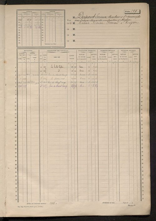 Matrice des propriétés non bâties, fol. 597 à 1196.