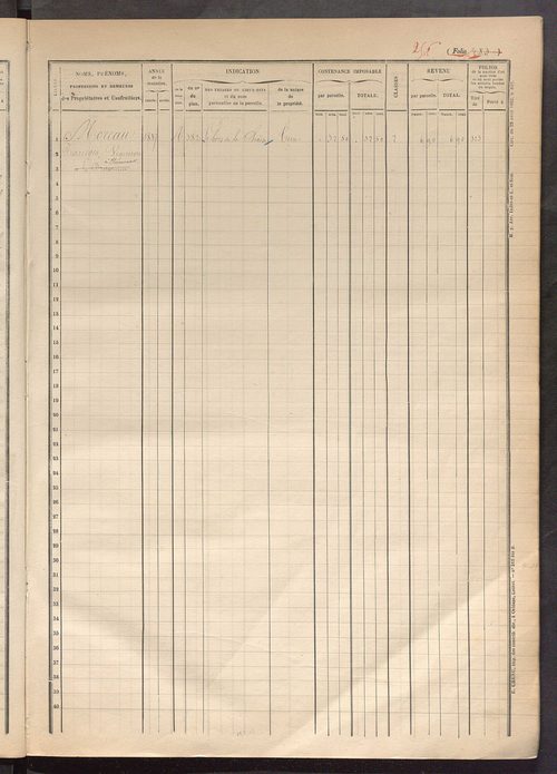 Matrice des propriétés foncières, fol. 479 à 625.