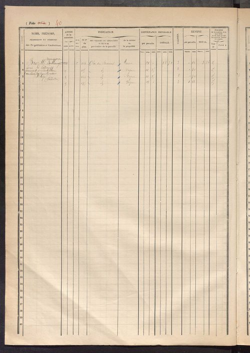 Matrice des propriétés foncières, fol. 479 à 625.