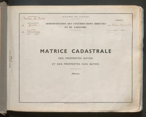 Table des comptes de la matrice. Comptes actifs personnes morales et A - G.