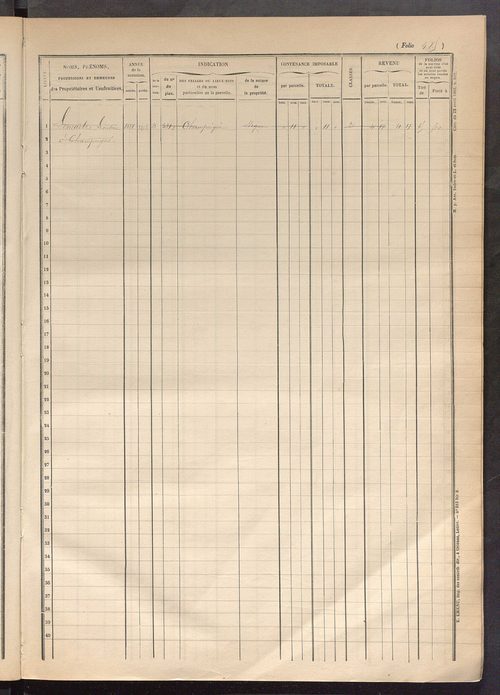 Matrice des propriétés foncières, fol. 479 à 625.