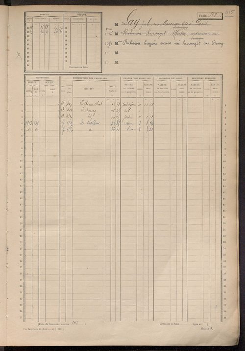 Matrice des propriétés non bâties, fol. 501 à 1096.