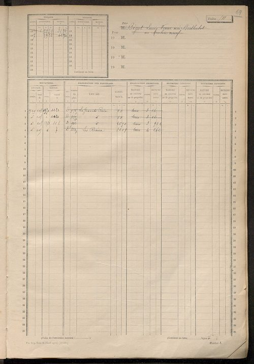 Matrice des propriétés non bâties, fol. 501 à 1096.
