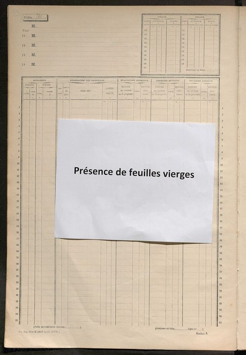 Matrice des propriétés non bâties, fol. 501 à 1096.