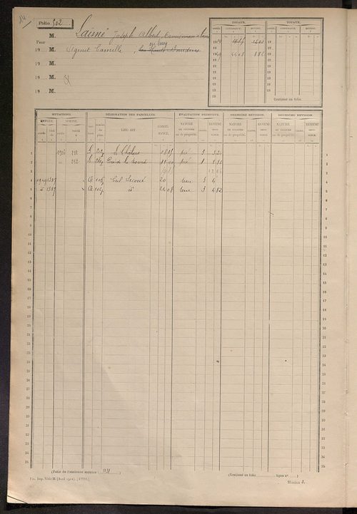 Matrice des propriétés non bâties, fol. 501 à 1096.