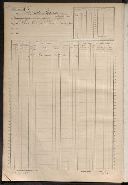 Matrice des propriétés non bâties, fol. 501 à 1096.