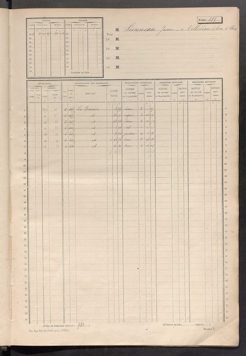 Matrice des propriétés non bâties, fol. 493 à 743.