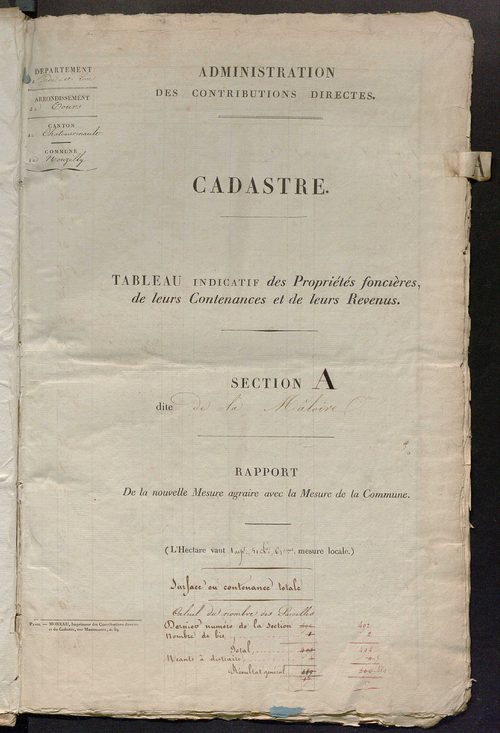 Etats de sections.