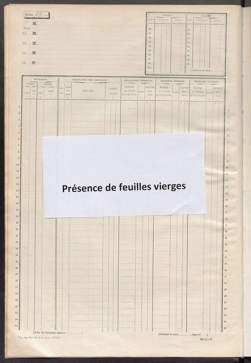 Matrice des propriétés non bâties, fol. 493 à 743.
