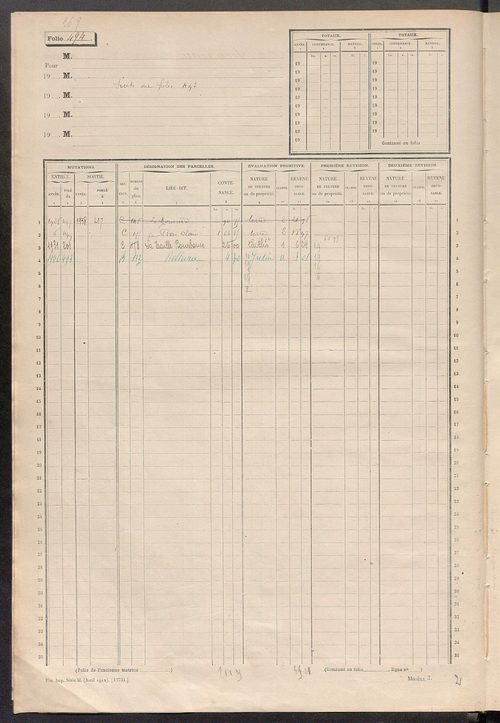 Matrice des propriétés non bâties, fol. 493 à 743.
