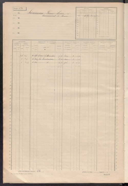 Matrice des propriétés non bâties, fol. 493 à 743.