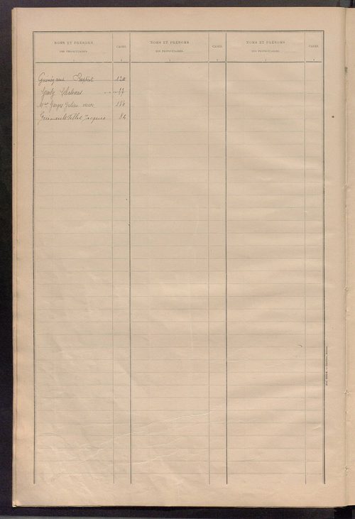 Matrice des propriétés bâties ; récapitulation ; table alphabétique des propriétaires.