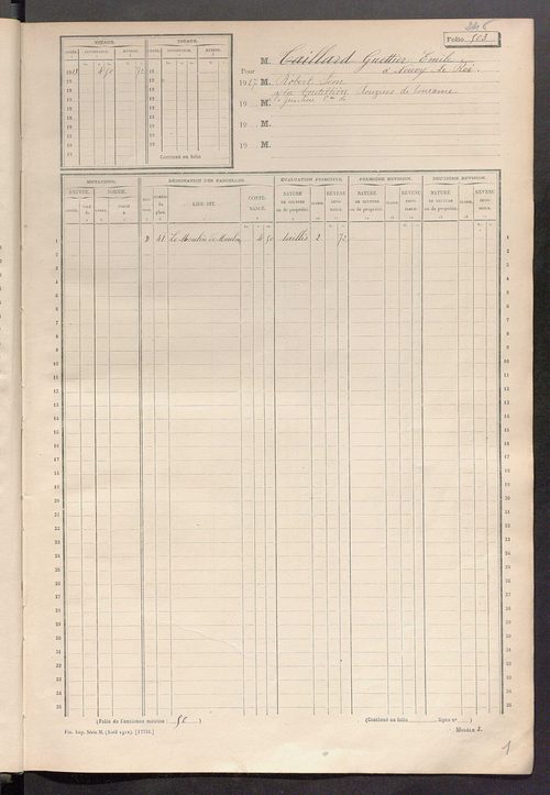 Matrice des propriétés non bâties, fol. 493 à 743.