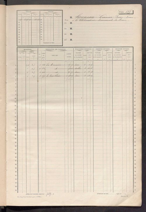 Matrice des propriétés non bâties, fol. 493 à 743.