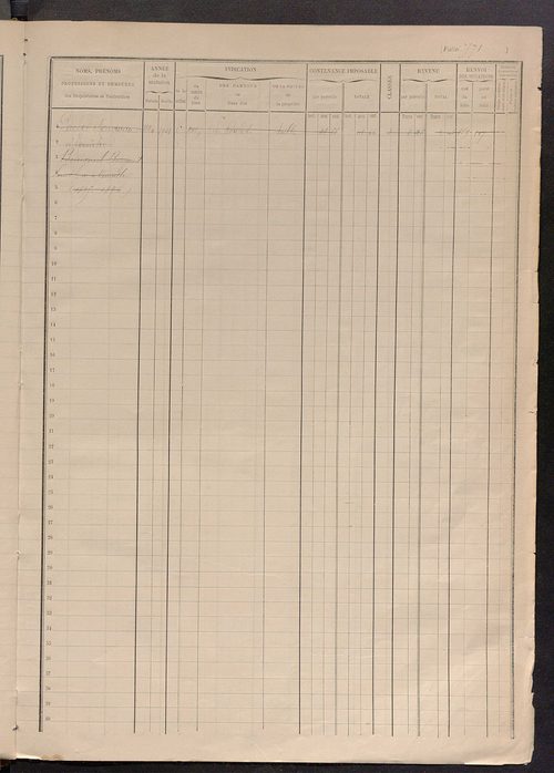 Matrice des propriétés foncières, fol. 559à 725.