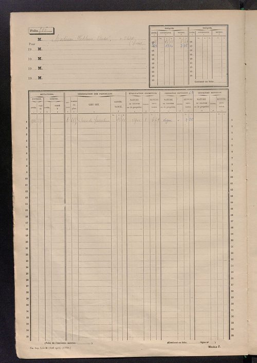 Matrice des propriétés non bâties, fol. 501 à 1100.