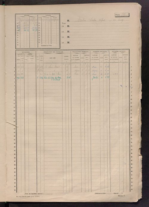 Matrice des propriétés non bâties, fol. 501 à 1100.