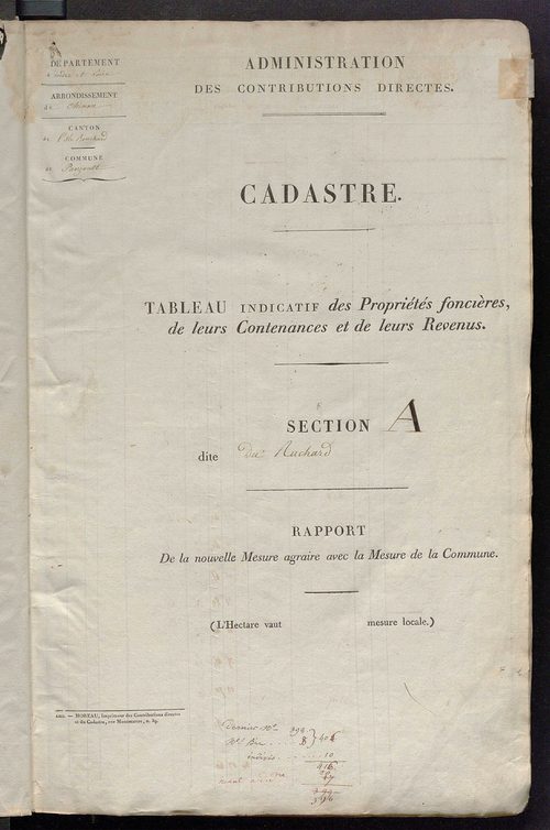 Etats de sections.