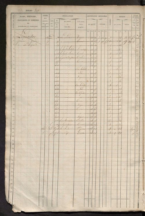 Matrice des propriétés foncières, fol. 481 à 960.