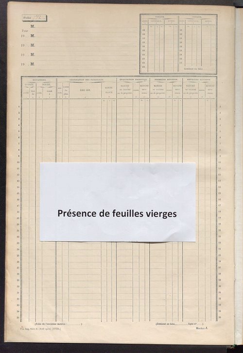 Matrice des propriétés non bâties, fol. 501 à 1043.