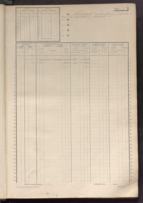 Matrice des propriétés non bâties, fol. 501 à 1043.