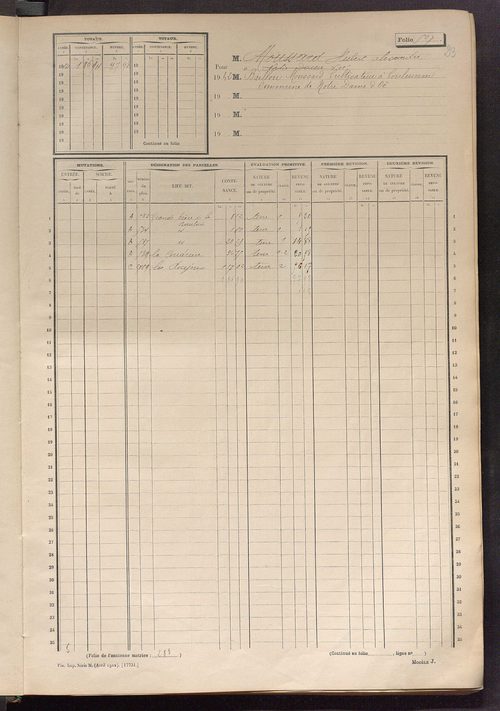 Matrice des propriétés non bâties, fol. 501 à 1043.