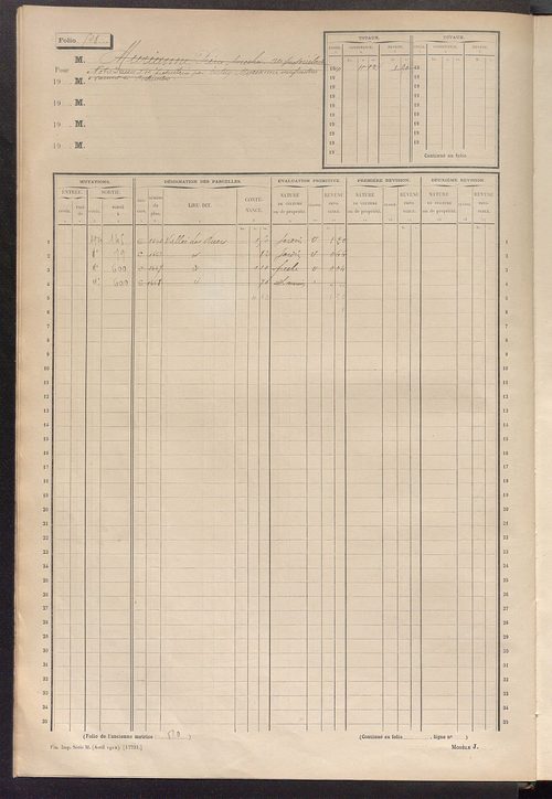 Matrice des propriétés non bâties, fol. 501 à 1043.